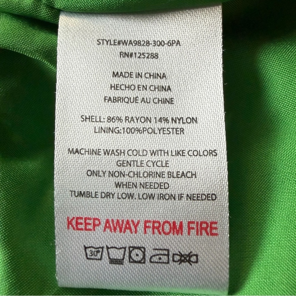 Jason Wu green crinkle drawstring waist wide-leg casual pants. - Picture 7 of 8